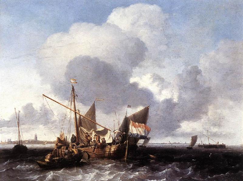 BACKHUYSEN, Ludolf Ships on the Zuiderzee before the Fort of Naarden fgg oil painting picture
